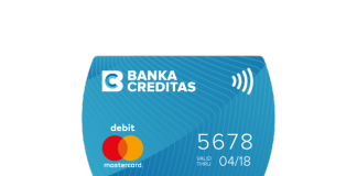 Bezkontaktní platební nálepka - Banka CREDITAS