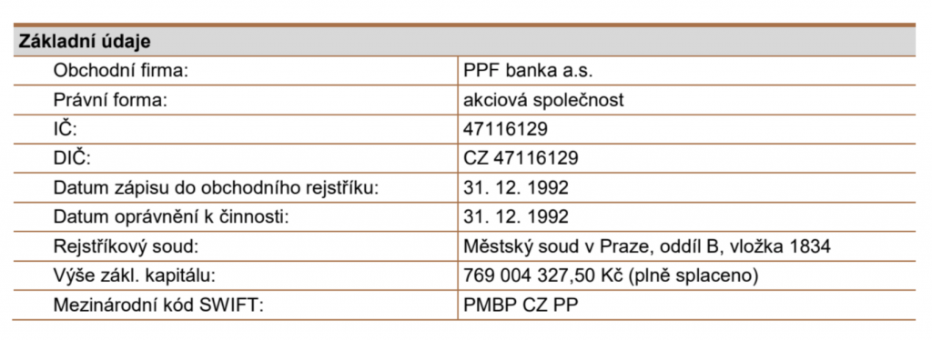PPF Banka - představení finanční instituce ve zkratce